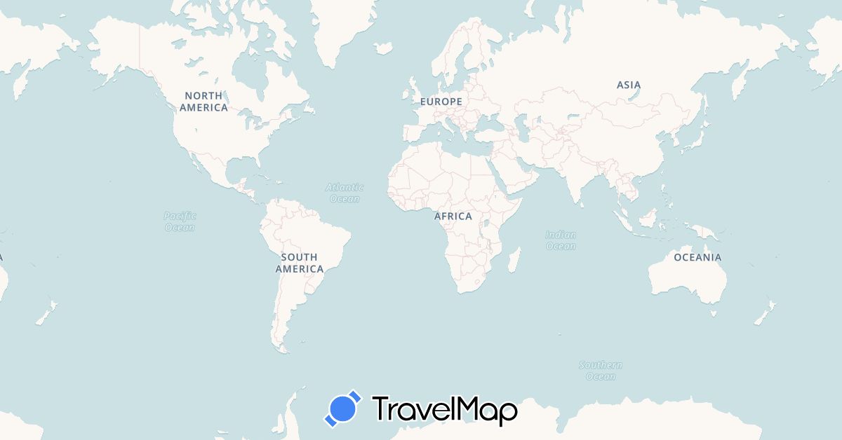 TravelMap itinerary: driving, plane, cycling, hiking in Bahamas, Germany, Dominican Republic, Iraq, Kuwait, Mexico, Norway, United States (Asia, Europe, North America)